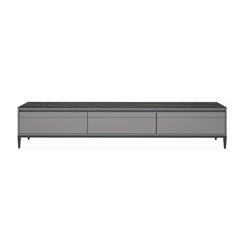 Black Slate TV Cabinet Modern Minimalist Home Closed TV Stand Console