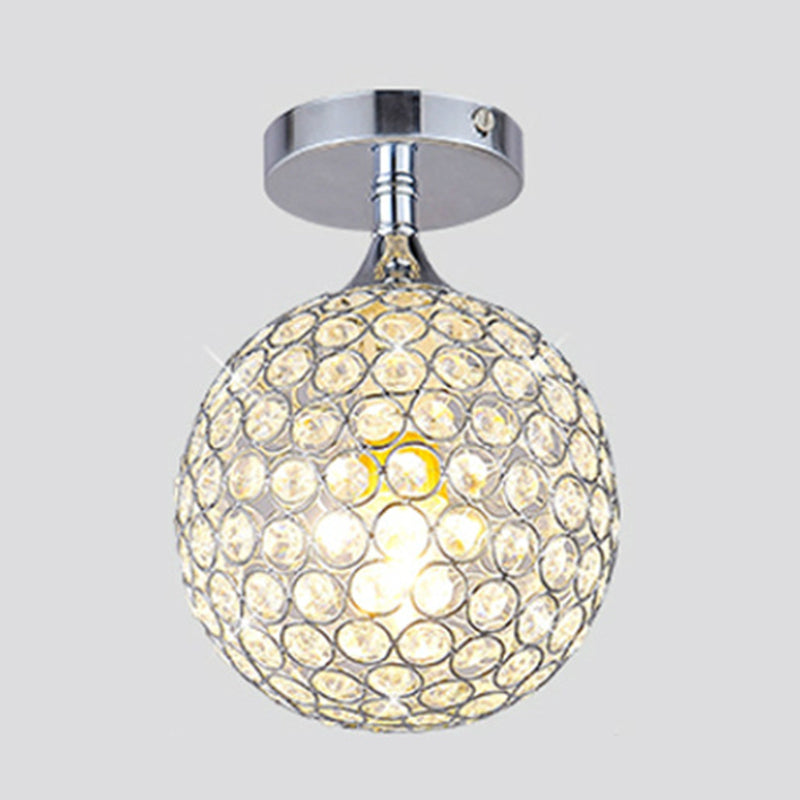 Houehold Crystal Ceiling Light Simple Flush Mount Light Fixture for Bedroom