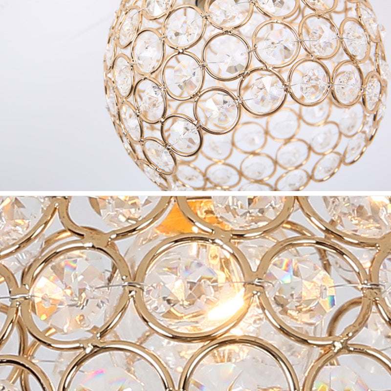 Houehold Crystal Ceiling Light Simple Flush Mount Light Fixture for Bedroom