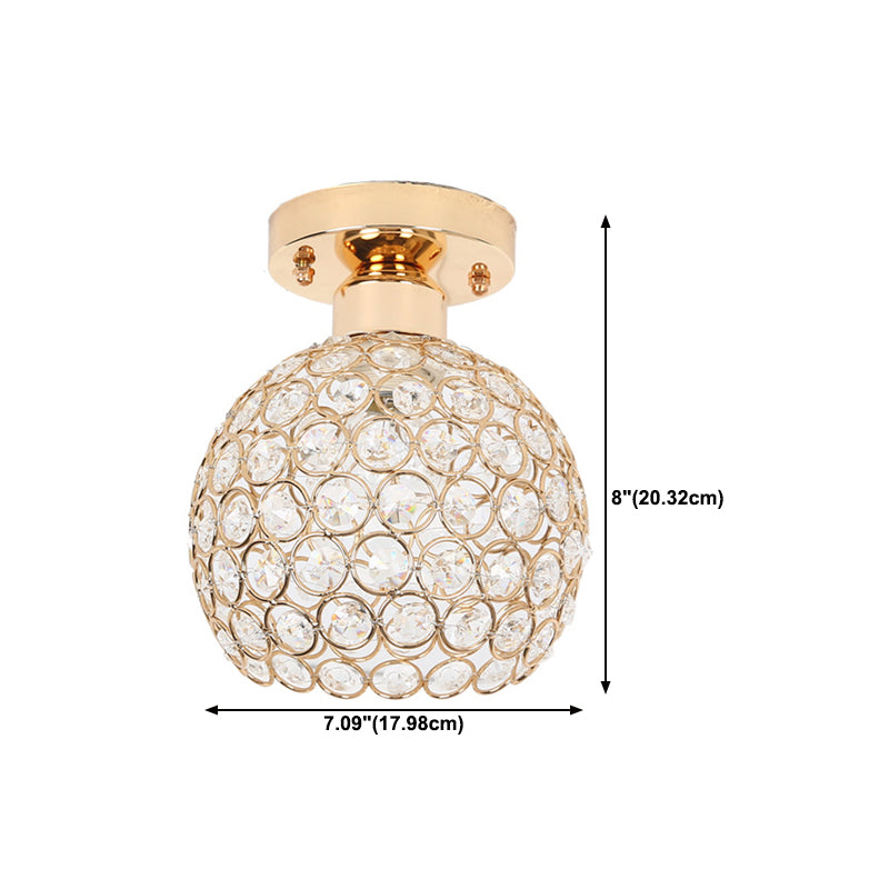 Houehold Crystal Ceiling Light Simple Flush Mount Light Fixture for Bedroom