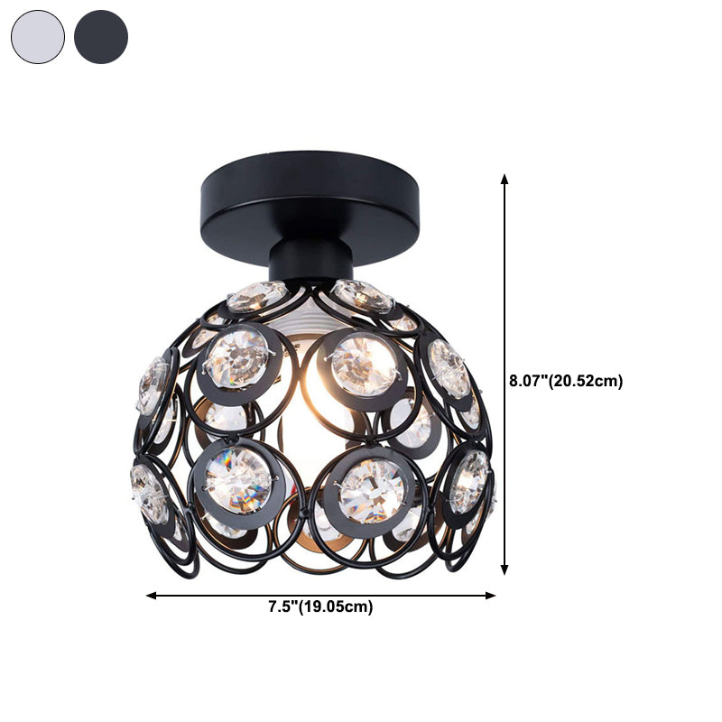 Modern Crystal Ceiling Light Minimalist Flush Mount Light Fixture for Bedroom