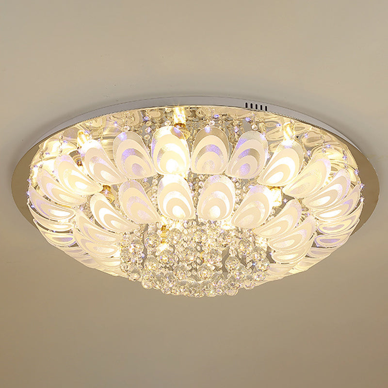 5/8/14-Light Modernism Golden Finish Flush Mount Lighting Round LED Ceiling Light