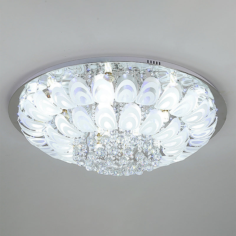 5/8/14-Light Modernism Golden Finish Flush Mount Lighting Round LED Ceiling Light