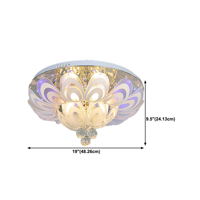 5/8/14-Light Modernism Golden Finish Flush Mount Lighting Round LED Ceiling Light