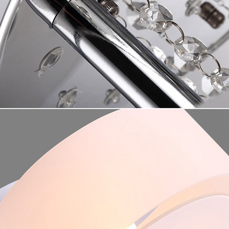 Modern 3/5/6/7/9-Light Chrome Flush Mount Lighting LED Ceiling Light with Crystal