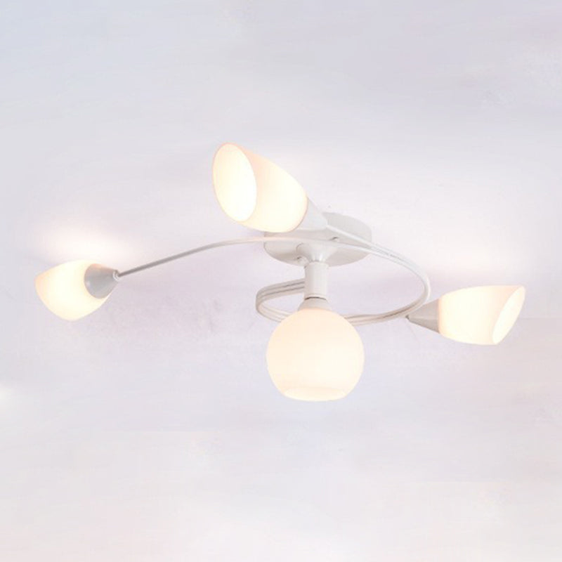 Nordic Glass Shade Ceiling Light Simple Flush Mount Light Fixture for Bedroom