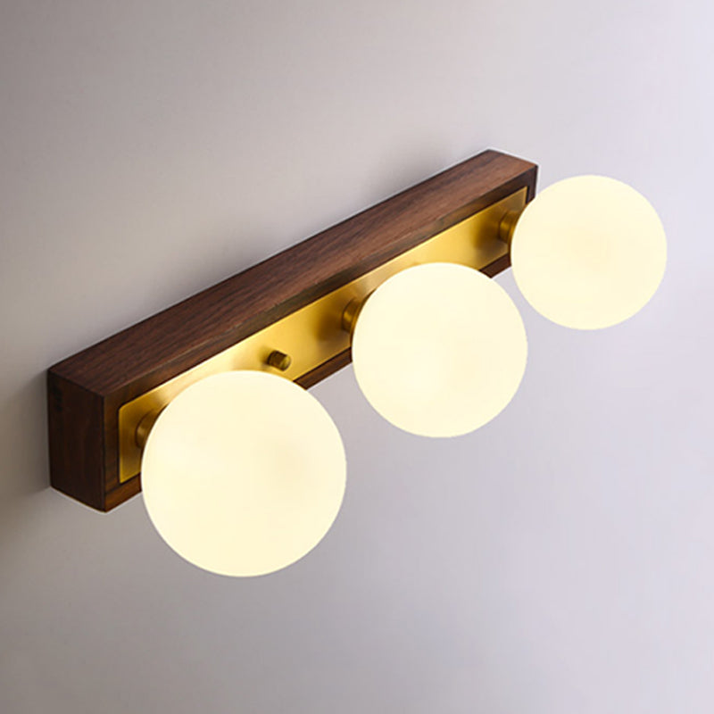 Nordic Style Wooden Vanity Light Rectangle Shape Vanity Lamp for Living Room