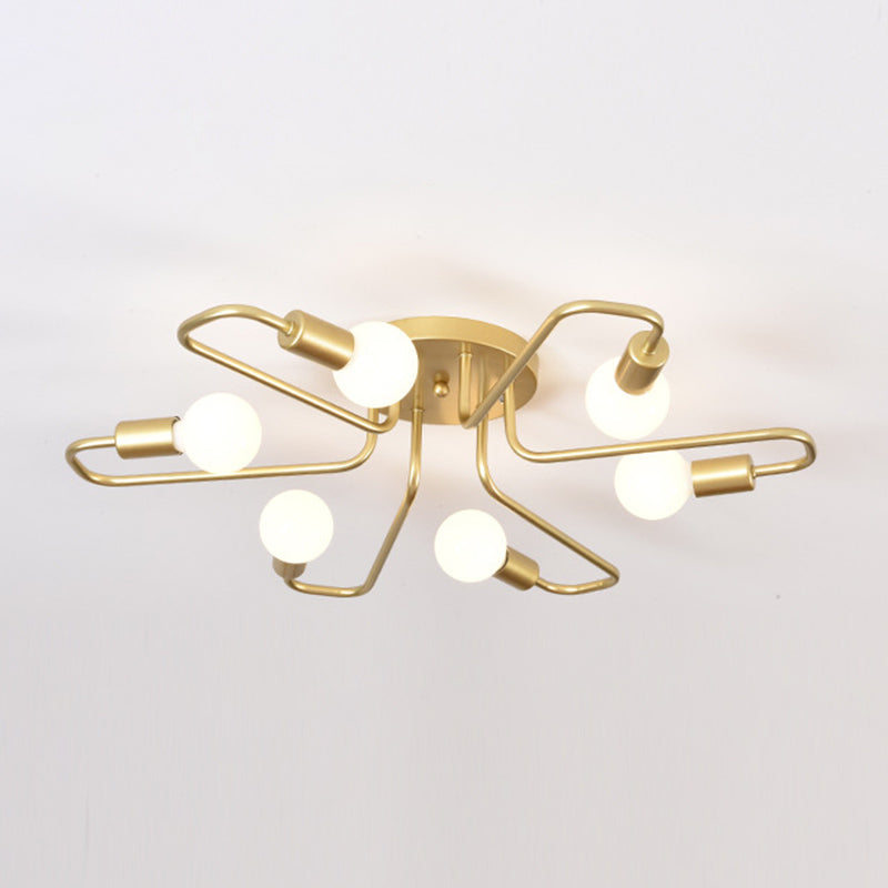 6/8-Light Modern Golden/Black/White Flush Mount Lighting LED Ceiling Light