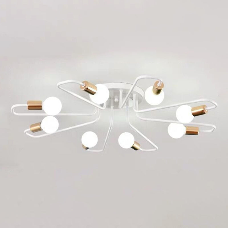 6/8-Light Modern Golden/Black/White Flush Mount Lighting LED Ceiling Light