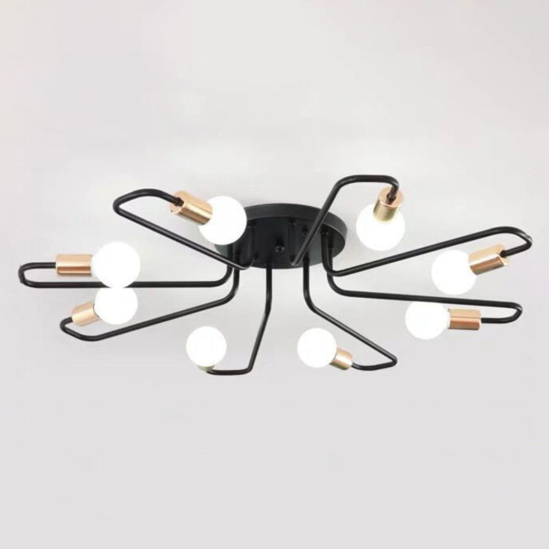 6/8-Light Modern Golden/Black/White Flush Mount Lighting LED Ceiling Light