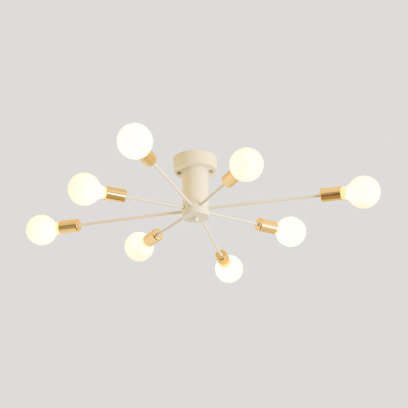 Modernism 8/10-Light Golden/Black/White Flush Mount Lighting Metal Ceiling Light