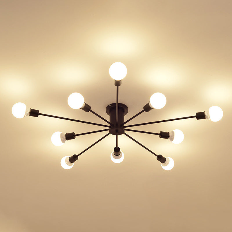 Modernism 8/10-Light Golden/Black/White Flush Mount Lighting Metal Ceiling Light