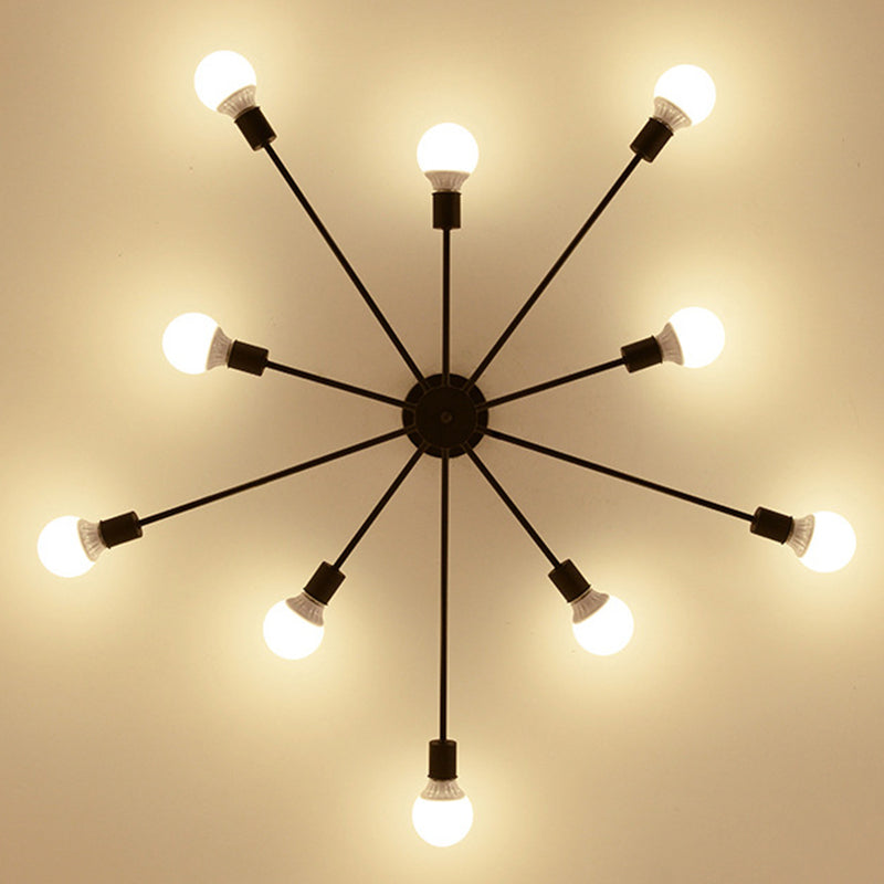 Modernism 8/10-Light Golden/Black/White Flush Mount Lighting Metal Ceiling Light