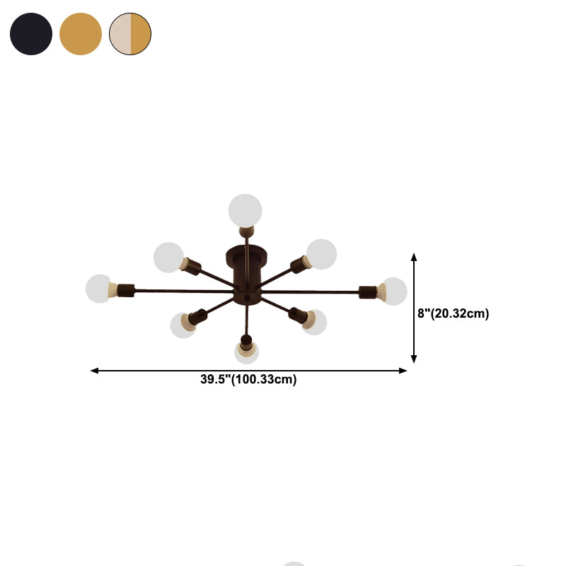 Modernism 8/10-Light Golden/Black/White Flush Mount Lighting Metal Ceiling Light