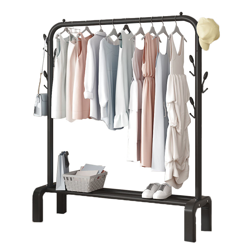 Glam Style Coat Rack Metallic Free Standing Shelve Design Coat Rack with 6 Hooks