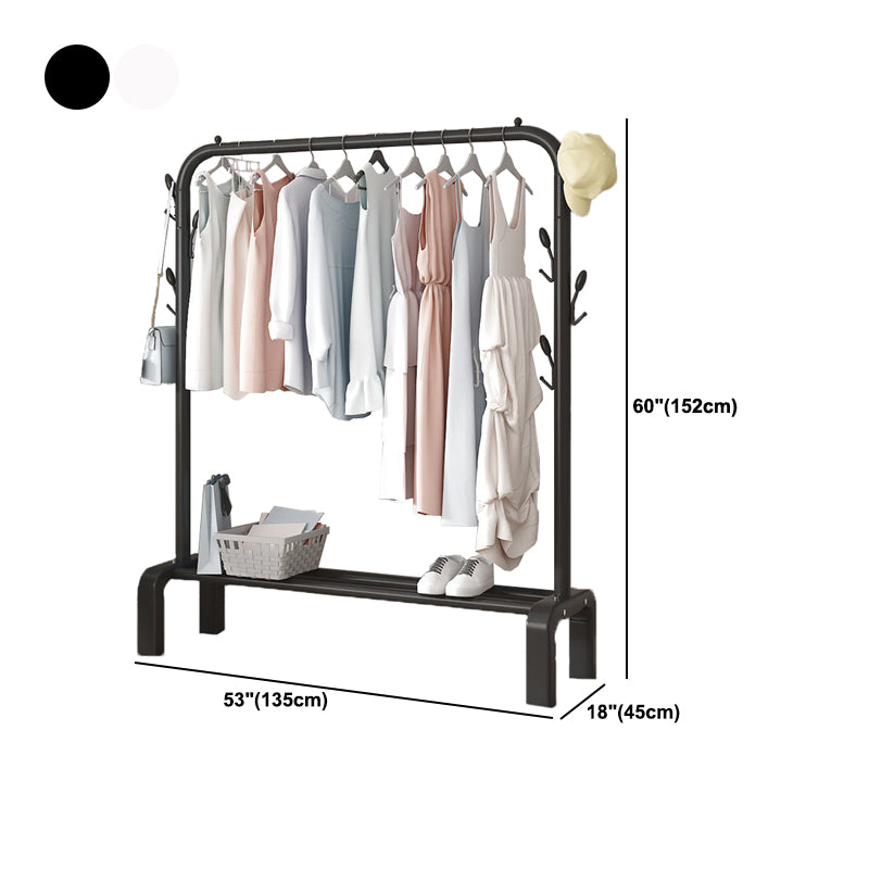 Glam Style Coat Rack Metallic Free Standing Shelve Design Coat Rack with 6 Hooks