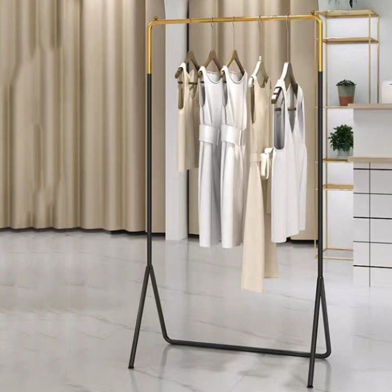 Glam Metallic Coat Hanger Free Standing Trestle Base Coat Rack for Living Room