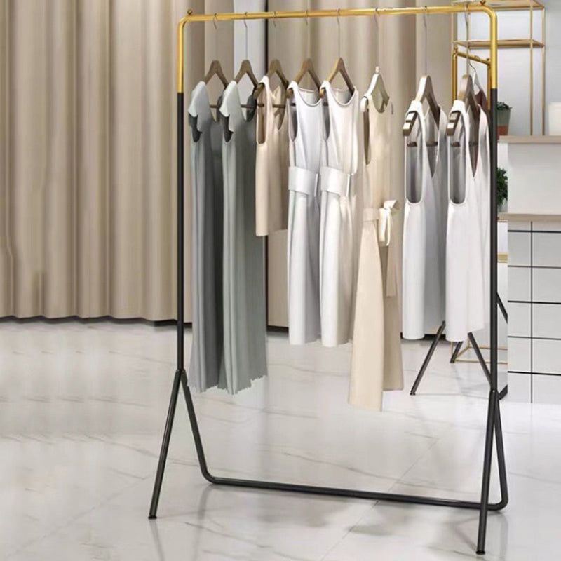 Glam Metallic Coat Hanger Free Standing Trestle Base Coat Rack for Living Room