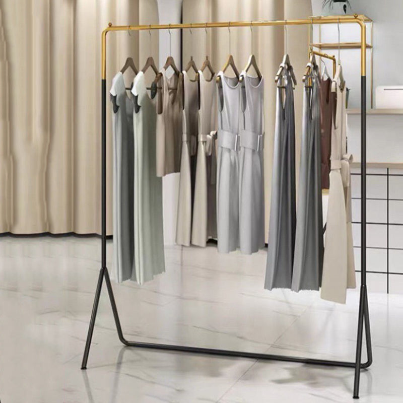 Glam Metallic Coat Hanger Free Standing Trestle Base Coat Rack for Living Room