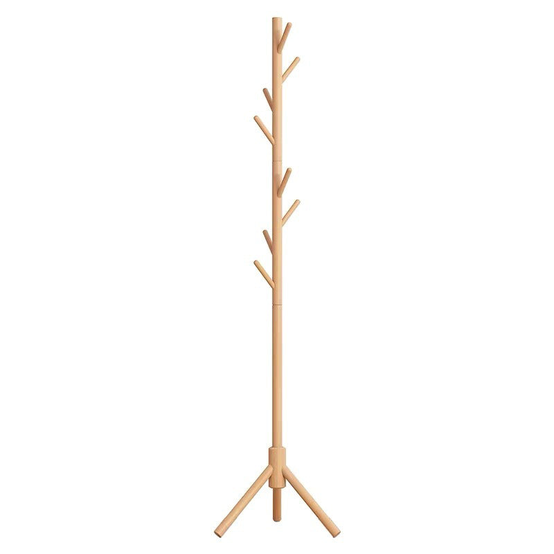 Modern Style Coat Rack Solid Pine Wood Free Standing Hooks Design Coat Rack