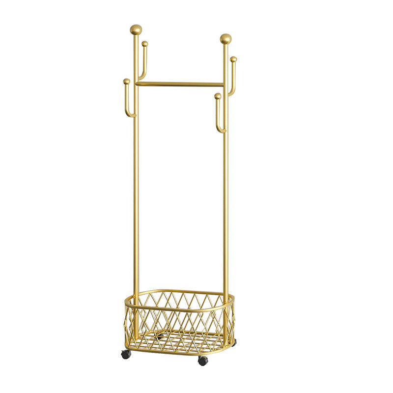 Glam Hall Stand Iron No Distressing Coat Hanger with Storage Shelf