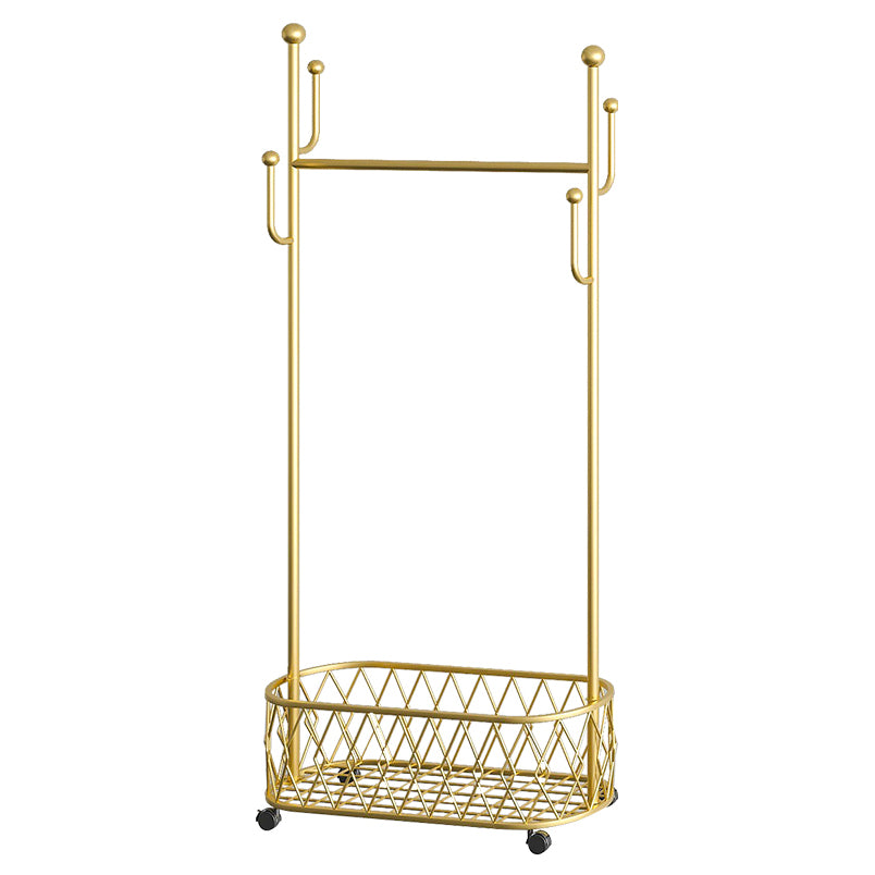 Glam Hall Stand Iron No Distressing Coat Hanger with Storage Shelf