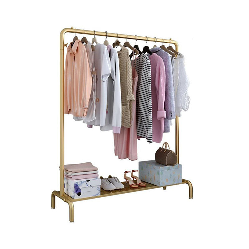 Industrial Style Coat Rack Metallic Free Standing Coat Rack With Shelves