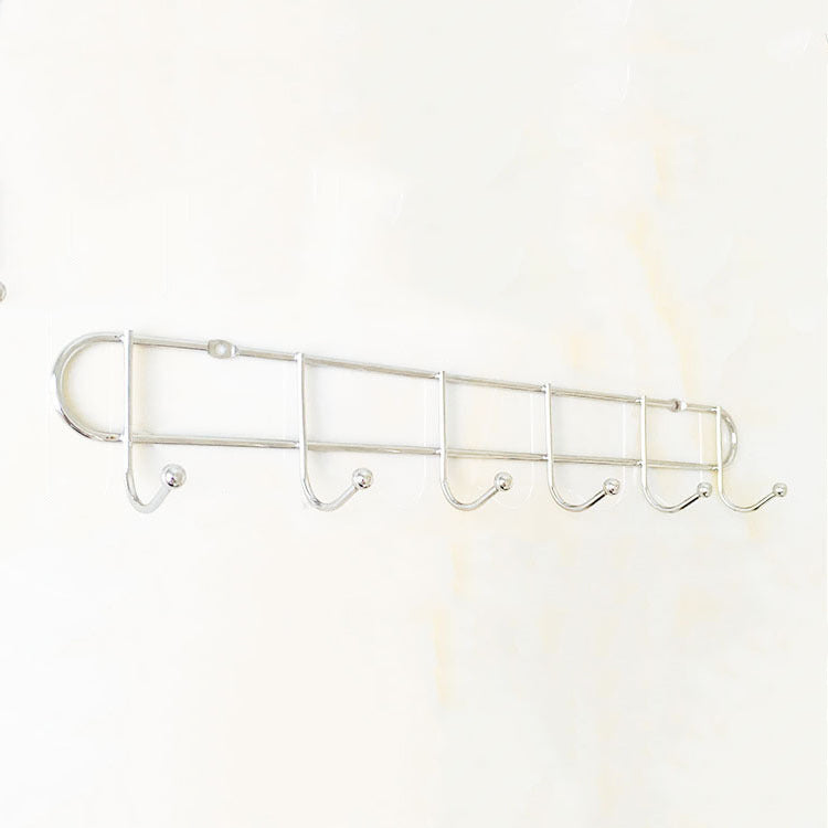 Industrial Entryway Kit Silver Stainless Steel Wall-Mounted with Hooks Coat Hanger