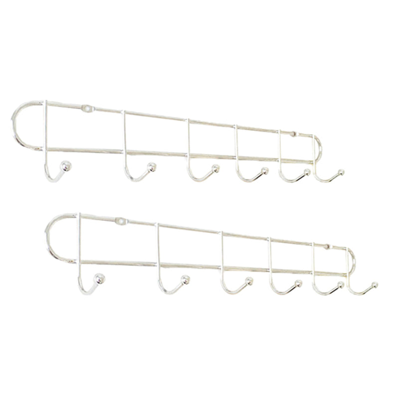 Industrial Entryway Kit Silver Stainless Steel Wall-Mounted with Hooks Coat Hanger