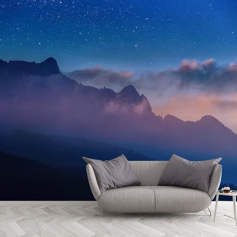 Contemporary Mountain Wall Mural Stain Resistant Modern Photography Mural