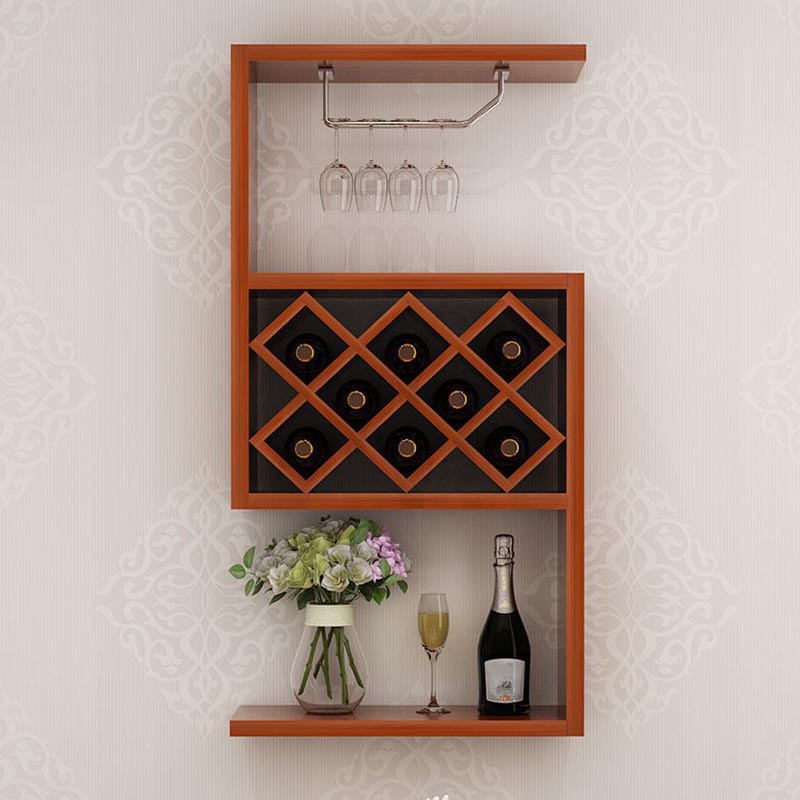 Wood Wall Mounted Modern Wine Rack 9"Wx42"H Wine Rack for Kitchen