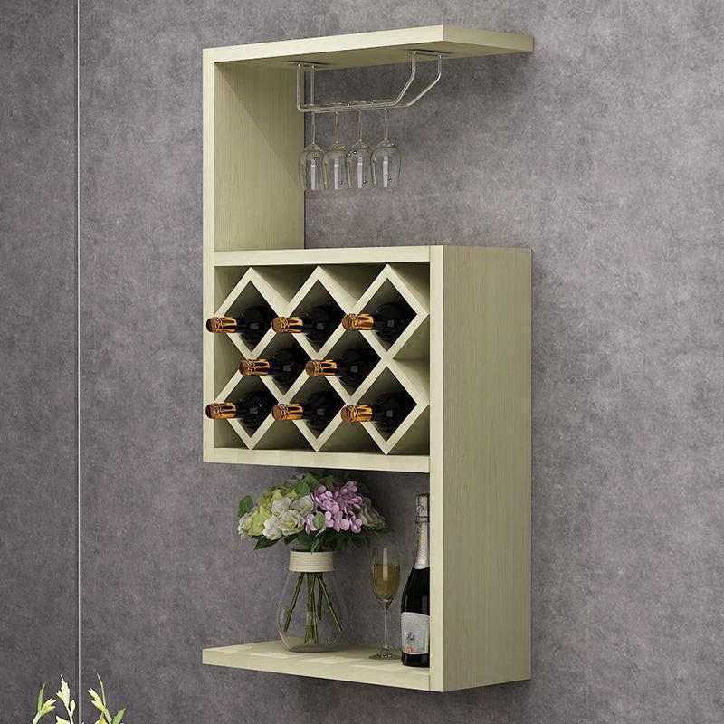 Wood Wall Mounted Modern Wine Rack 9"Wx42"H Wine Rack for Kitchen