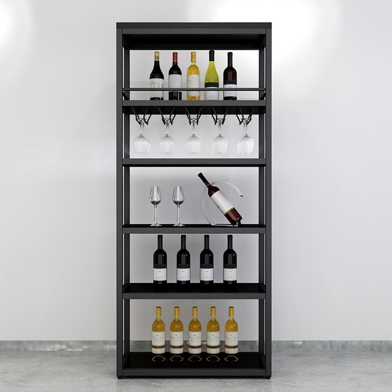 Industrial Floor Wine Holder Rack Metal Wine Racks with Shelf