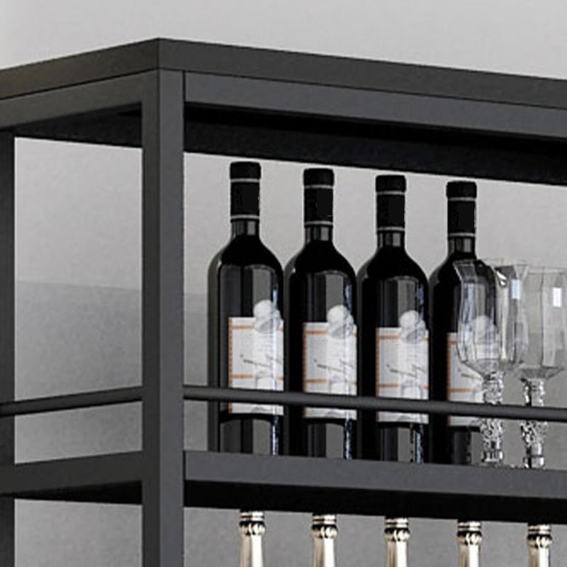 Industrial Floor Wine Holder Rack Metal Wine Racks with Shelf