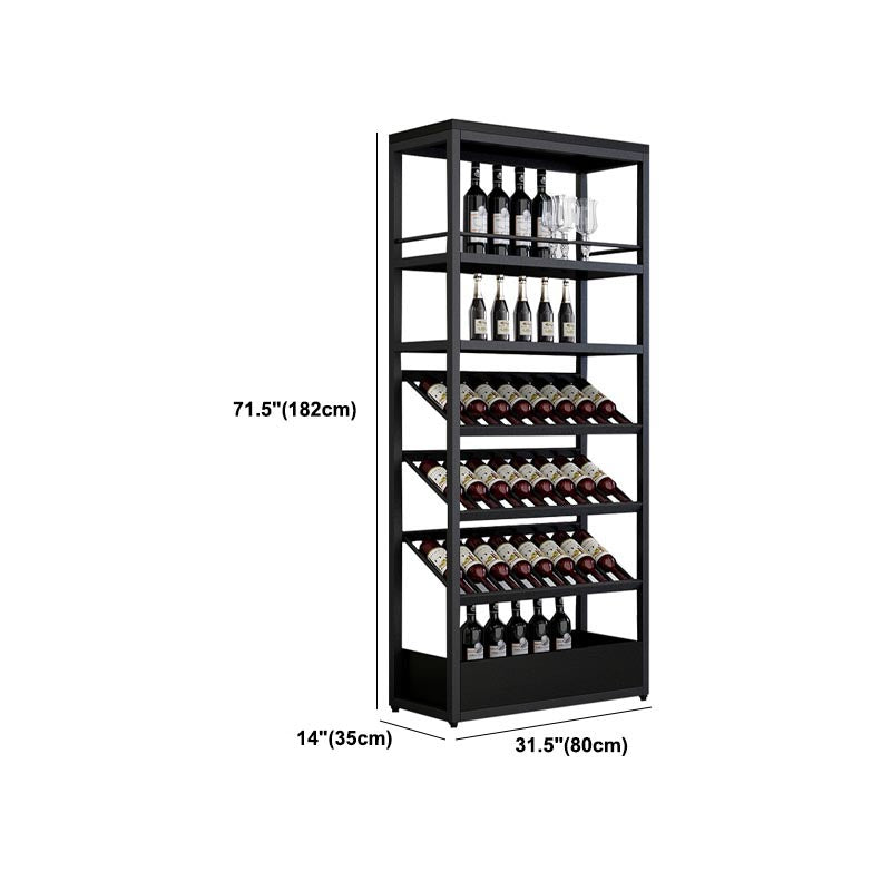 Industrial Floor Wine Holder Rack Metal Wine Racks with Shelf