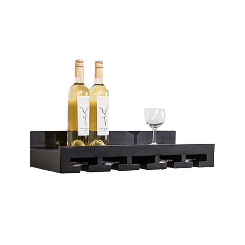 Wall Mounted Wooden Wine Bottle & Glass Rack Mid-Century Modern Wine Holder