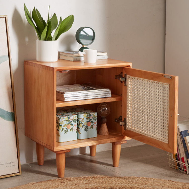 Solid Wood Bed Nightstand Modern Bedside Cabinet for Bedroom