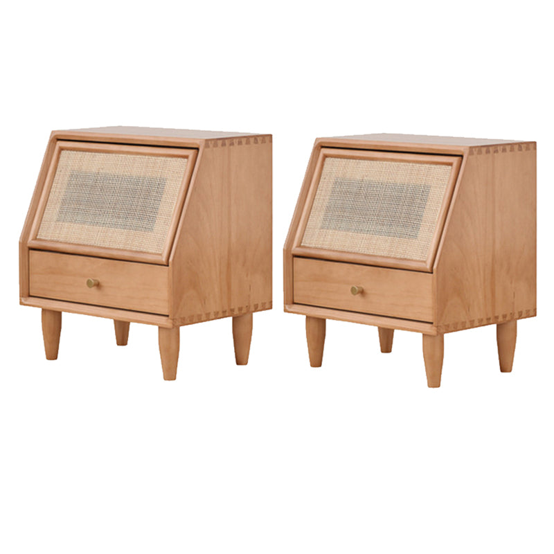 Modern Bed Nightstand Solid Wood Bedside Cabinet for Bedroom