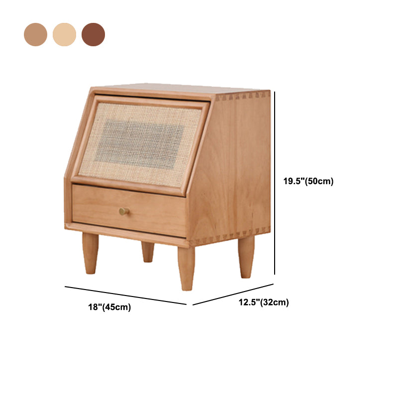 Modern Bed Nightstand Solid Wood Bedside Cabinet for Bedroom