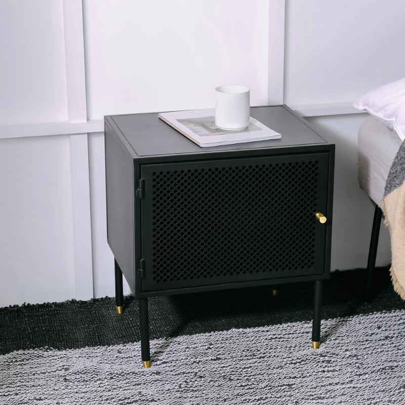 2 Shelves Accent Table Nightstand Modern Metal Nightstand ,19.7" Tall