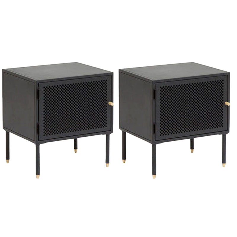 2 Shelves Accent Table Nightstand Modern Metal Nightstand ,19.7" Tall