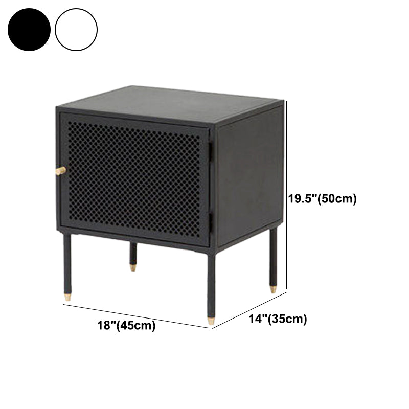 2 Shelves Accent Table Nightstand Modern Metal Nightstand ,19.7" Tall