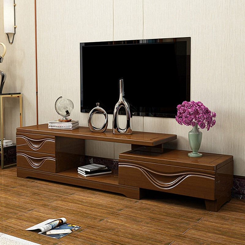 Wooden TV Stand Console Traditional Style Home TV Cabinet with Drawers