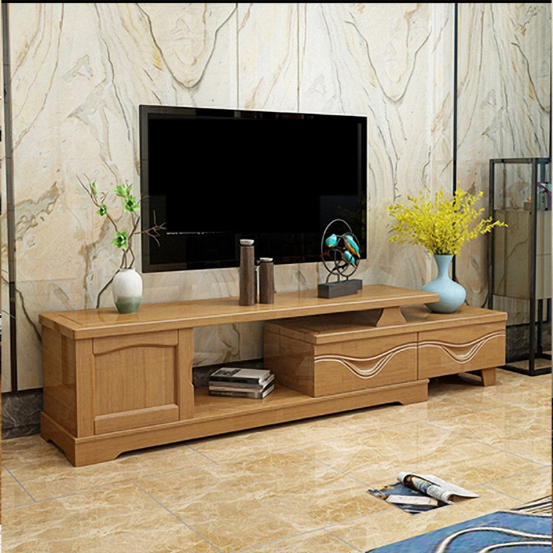 Wooden TV Stand Console Traditional Style Home TV Cabinet with Drawers