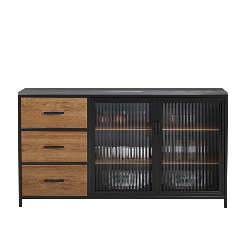 Modern Style Sideboard with Wooden Drawers and Storage for Kitchen Dining Room