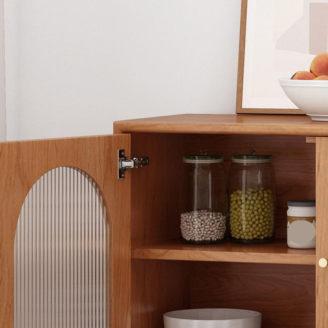 Modern Indoor Sideboard with Drawers Matte Finish Pine Wood Dining Buffet