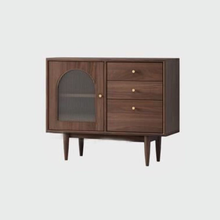 Modern Indoor Sideboard with Drawers Matte Finish Pine Wood Dining Buffet