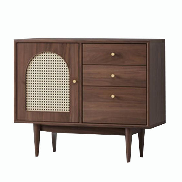 Modern Indoor Sideboard with Drawers Matte Finish Pine Wood Dining Buffet