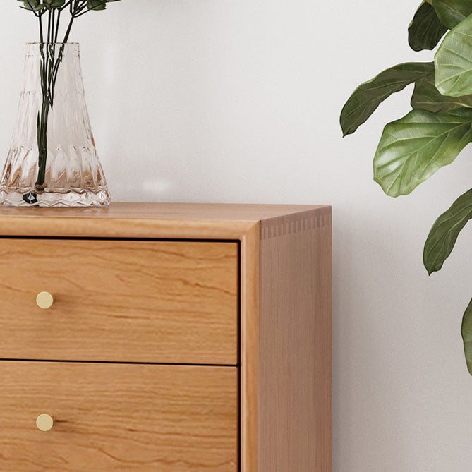 Modern Indoor Sideboard with Drawers Matte Finish Pine Wood Dining Buffet