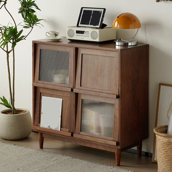 Contemporary Solid Wood Server with Doors Solid Wood Legs Sideboard